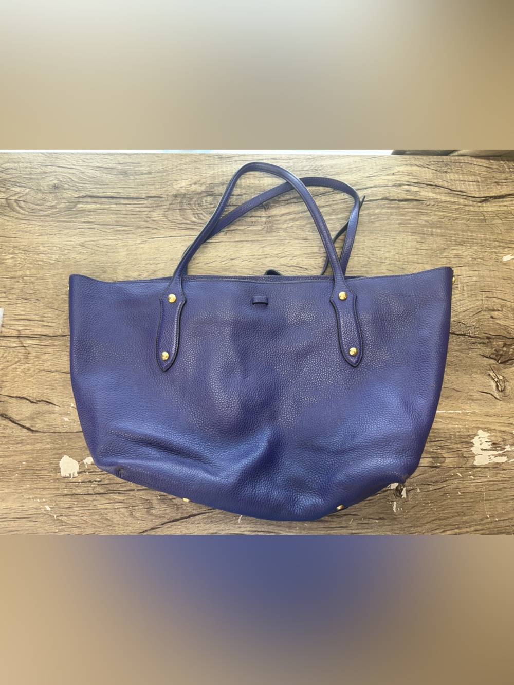 Annabel Ingall Isabella Large Italian Pebble Leather Tote Bag Purple
